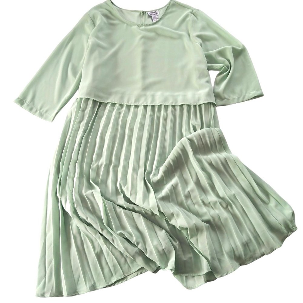 Anthony Richards Spring Dress Pleated Flared 22W Women’s Plus Size Elegant